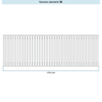 Immagine di Irsap TESI 5 Radiatore 39 elementi H.20 L.175,5 P.17,7 cm, colore bianco standard finitura lucido Cod.01 (senza tappi) RT502003901IRNON01