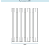 Immagine di Irsap TESI 6 Radiatore 10 elementi H.90 L.45 P.21,5 cm, colore grigio titanio metallizzato finitura lucido Cod.L3 (con tappi) RT6090010L3IR02N01