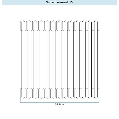 Immagine di Irsap TESI 6 Radiatore 13 elementi H.150 L.58,5 P.21,5 cm, colore quartz 1 finitura ruvido Cod.1C (con tappi) RT61500131CIR02N01