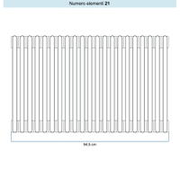 Immagine di Irsap TESI 6 Radiatore 21 elementi H.66,5 L.94,5 P.21,5 cm, colore sablè finitura ruvido Cod.Y4 (con tappi) RT6066521Y4IR02N01