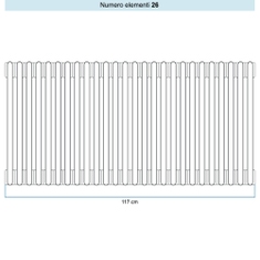 Immagine di Irsap TESI 6 Radiatore 26 elementi H.40 L.117 P.21,5 cm, colore bruno tabacco finitura ruvido Cod.1B (con tappi) RT60400261BIR02N01