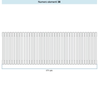 Immagine di Irsap TESI 6 Radiatore 38 elementi H.20 L.171 P.21,5 cm, colore bianco standard finitura lucido Cod.01 (senza tappi) RT602003801IRNON02