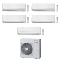 Immagine di Toshiba SEIYA SMART R32 Climatizzatore a parete penta split inverter Wi-Fi bianco | unità esterna 10 kW unità interne 7000+5000+5000+5000+5000 BTU RAS-5M34G3AVG-E+RAS-[B07|B05|B05|B05|B05]S4KVG-E