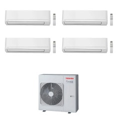 Immagine di Toshiba SEIYA SMART R32 Climatizzatore a parete quadri split inverter Wi-Fi bianco | unità esterna 8 kW unità interne 5000+5000+5000+5000 BTU RAS-4M27G3AVG-E+RAS-[B05|B05|B05|B05]S4KVG-E