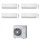 Toshiba SEIYA SMART R32 Climatizzatore a parete quadri split inverter Wi-Fi bianco | unità esterna 8 kW unità interne 5000+5000+5000+5000 BTU RAS-4M27G3AVG-E+RAS-[B05|B05|B05|B05]S4KVG-E