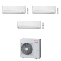 Immagine di Toshiba SEIYA SMART R32 Climatizzatore a parete trial split inverter Wi-Fi bianco | unità esterna 7.5 kW unità interne 24000+13000+5000 BTU RAS-3M26G3AVG-E+RAS-[B24|B13|B05]S4KVG-E