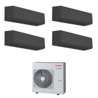 Immagine di Toshiba SHORAI EDGE BLACK R32 Climatizzatore a parete quadri split inverter Wi-Fi nero | unità esterna 10 kW unità interne 18000+18000+12000+12000 BTU RAS-5M34G3AVG-E+RAS-[B18|B18|B13|B13]G3KVSGB-E