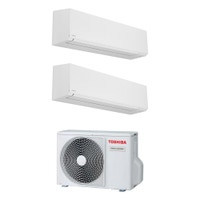 Immagine di Toshiba SHORAI EDGE WHITE R32 Climatizzatore a parete dual split inverter Wi-Fi bianco | unità esterna 3.3 kW unità interne 5000+5000 BTU RAS-2M10G3AVG-E+RAS-[M05|M05]G3KVSG-E