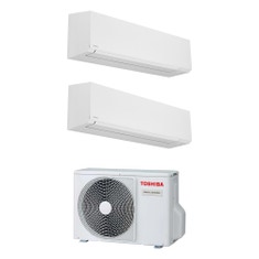 Immagine di Toshiba SHORAI EDGE WHITE R32 Climatizzatore a parete dual split inverter Wi-Fi bianco | unità esterna 4 kW unità interne 12000+12000 BTU RAS-2M14G3AVG-E+RAS-[B13|B13]G3KVSG-E