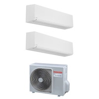 Immagine di Toshiba SHORAI EDGE WHITE R32 Climatizzatore a parete dual split inverter Wi-Fi bianco | unità esterna 5.2 kW unità interne 5000+5000 BTU RAS-3M18G3AVG-E+RAS-[M05|M05]G3KVSG-E