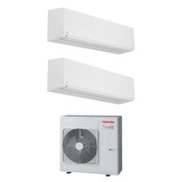 Immagine di Toshiba SHORAI EDGE WHITE R32 Climatizzatore a parete dual split inverter Wi-Fi bianco | unità esterna 7.5 kW unità interne 16000+16000 BTU RAS-3M26G3AVG-E+RAS-[B16|B16]G3KVSG-E