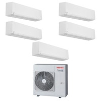 Immagine di Toshiba SHORAI EDGE WHITE R32 Climatizzatore a parete penta split inverter Wi-Fi bianco | unità esterna 10 kW unità interne 7000+7000+5000+5000+5000 BTU RAS-5M34G3AVG-E+RAS-[B07|B07|M05|M05|M05]G3KVSG-E