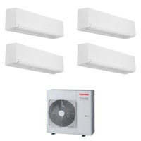 Immagine di Toshiba SHORAI EDGE WHITE R32 Climatizzatore a parete quadri split inverter Wi-Fi bianco | unità esterna 8 kW unità interne 12000+12000+9000+5000 BTU RAS-4M27G3AVG-E+RAS-[B13|B13|B10|M05]G3KVSG-E