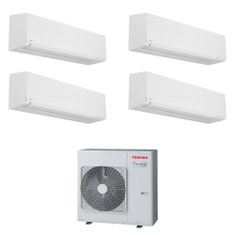 Immagine di Toshiba SHORAI EDGE WHITE R32 Climatizzatore a parete quadri split inverter Wi-Fi bianco | unità esterna 10 kW unità interne 12000+9000+9000+9000 BTU RAS-5M34G3AVG-E+RAS-[B13|B10|B10|B10]G3KVSG-E