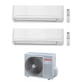 Immagine di Toshiba SEIYA CLASSIC R32 Climatizzatore a parete dual split inverter bianco | unità esterna 5.2 kW unità interne 16000+5000 BTU RAS-2M18G3AVG-E+RAS-B[16|05]B2KVG-E
