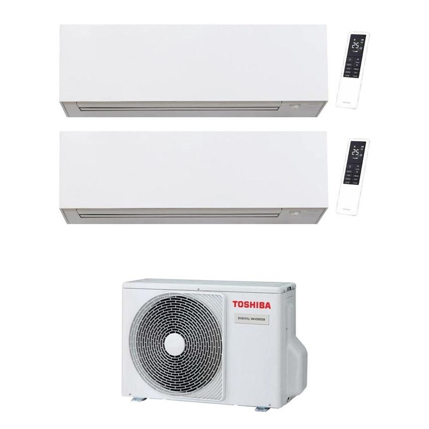 Immagine di Toshiba DAISEIKAI 10 WHITE R32 Climatizzatore a parete dual split inverter Wi-Fi bianco | unità esterna 4 kW unità interne 10000+10000 BTU RAS-2M14G3AVG-E+RAS-B[10|10]S4KVPG-E