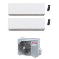 Immagine di Toshiba DAISEIKAI 10 WHITE R32 Climatizzatore a parete dual split inverter Wi-Fi bianco | unità esterna 5.2 kW unità interne 18000+13000 BTU RAS-3M18G3AVG-E+RAS-B[18|13]S4KVPG-E