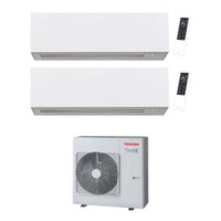 Immagine di Toshiba DAISEIKAI 10 WHITE R32 Climatizzatore a parete dual split inverter Wi-Fi bianco | unità esterna 8 kW unità interne 18000+13000 BTU RAS-4M27G3AVG-E+RAS-B[18|13]S4KVPG-E