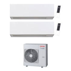 Immagine di Toshiba DAISEIKAI 10 WHITE R32 Climatizzatore a parete dual split inverter Wi-Fi bianco | unità esterna 8 kW unità interne 18000+10000 BTU RAS-4M27G3AVG-E+RAS-B[18|10]S4KVPG-E