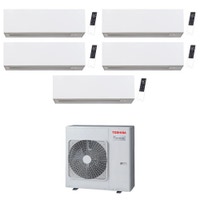 Immagine di Toshiba DAISEIKAI 10 WHITE R32 Climatizzatore a parete penta split inverter Wi-Fi bianco | unità esterna 10 kW unità interne 10000+10000+10000+10000+10000 BTU RAS-5M34G3AVG-E+RAS-B[10|10|10|10|10]S4KVPG-E