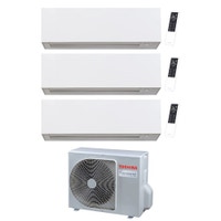 Immagine di Toshiba DAISEIKAI 10 WHITE R32 Climatizzatore a parete trial split inverter Wi-Fi bianco | unità esterna 5.2 kW unità interne 13000+10000+10000 BTU RAS-3M18G3AVG-E+RAS-B[13|10|10]S4KVPG-E