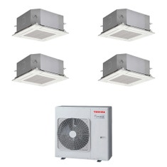 Immagine di Toshiba CASSETTA A 4 VIE 60x60 R32 Climatizzatore a cassetta quadri split inverter | unità esterna 8 kW unità interne 10000+10000+10000+10000 BTU RAS-4M27G3AVG-E+RAS-M[10|10|10|10]U2MUVG-E