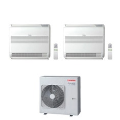 Immagine di Toshiba CONSOLE R32 Climatizzatore a pavimento dual split inverter | unità esterna 7.5 kW unità interne 13000+10000 BTU RAS-3M26G3AVG-E+RAS-[B13|B10]J2FVG-E