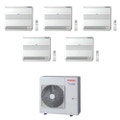 Immagine di Toshiba CONSOLE R32 Climatizzatore a pavimento penta split inverter | unità esterna 10 kW unità interne 13000+10000+7000+7000+7000 BTU RAS-5M34G3AVG-E+RAS-[B13|B10|M07|M07|M07]J2FVG-E