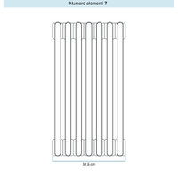 Immagine di Irsap TESI 5 Radiatore 7 elementi H.68,5 L.31,5 P.17,7 cm, colore bianco standard finitura lucido Cod.01 (senza tappi) RT506850701IRNON01
