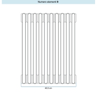 Immagine di Irsap TESI 5 Radiatore 9 elementi H.68,5 L.40,5 P.17,7 cm, colore bianco standard finitura lucido Cod.01 (senza tappi) RT506850901IRNON01