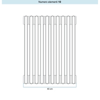 Immagine di Irsap TESI 5 Radiatore 10 elementi H.68,5 L.45 P.17,7 cm, colore bianco standard finitura lucido Cod.01 (senza tappi) RT506851001IRNON01