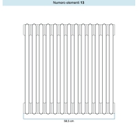 Immagine di Irsap TESI 5 Radiatore 13 elementi H.68,5 L.58,5 P.17,7 cm, colore bianco standard finitura lucido Cod.01 (senza tappi) RT506851301IRNON01