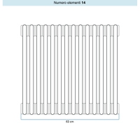 Immagine di Irsap TESI 5 Radiatore 14 elementi H.68,5 L.63 P.17,7 cm, colore bianco standard finitura lucido Cod.01 (senza tappi) RT506851401IRNON01