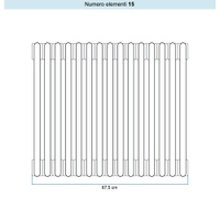 Immagine di Irsap TESI 5 Radiatore 15 elementi H.68,5 L.67,5 P.17,7 cm, colore bianco standard finitura lucido Cod.01 (senza tappi) RT506851501IRNON01