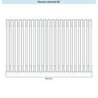 Immagine di Irsap TESI 5 Radiatore 21 elementi H.68,5 L.94,5 P.17,7 cm, colore bianco standard finitura lucido Cod.01 (senza tappi) RT506852101IRNON01