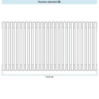 Immagine di Irsap TESI 5 Radiatore 25 elementi H.68,5 L.112,5 P.17,7 cm, colore bianco standard finitura lucido Cod.01 (senza tappi) RT506852501IRNON01