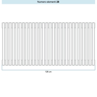 Immagine di Irsap TESI 5 Radiatore 28 elementi H.68,5 L.126 P.17,7 cm, colore bianco standard finitura lucido Cod.01 (senza tappi) RT506852801IRNON01