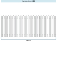 Immagine di Irsap TESI 5 Radiatore 33 elementi H.68,5 L.148,5 P.17,7 cm, colore bianco standard finitura lucido Cod.01 (senza tappi) RT506853301IRNON01