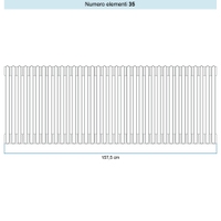Immagine di Irsap TESI 5 Radiatore 35 elementi H.68,5 L.157,5 P.17,7 cm, colore bianco standard finitura lucido Cod.01 (senza tappi) RT506853501IRNON01