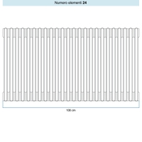 Immagine di Irsap TESI 6 Radiatore 24 elementi H.68,5 L.108 P.21,5 cm, colore bianco standard finitura lucido Cod.01 (senza tappi) RT606852401IRNON02