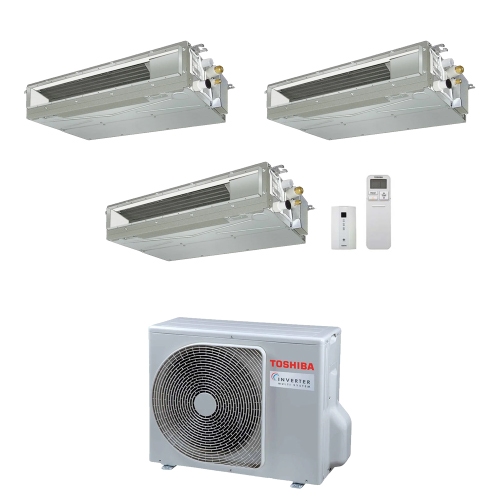 Immagine di Toshiba CANALIZZABILE R32 Climatizzatore canalizzabile trial split inverter | unità esterna 5.2 kW unità interne 7000+7000+7000 BTU RAS-3M18G3AVG-E+RAS-M[07|07|07]U2DVG-E