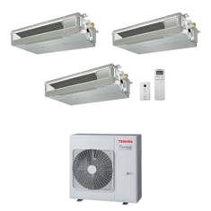 Immagine di Toshiba CANALIZZABILE R32 Climatizzatore canalizzabile trial split inverter | unità esterna 8 kW unità interne 16000+10000+10000 BTU RAS-4M27G3AVG-E+RAS-M[16|10|10]U2DVG-E