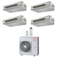 Immagine di Toshiba CANALIZZABILE R32 Climatizzatore canalizzabile quadri split inverter | unità esterna 8 kW unità interne 7000+7000+7000+7000 BTU RAS-4M27G3AVG-E+RAS-M[07|07|07|07]U2DVG-E