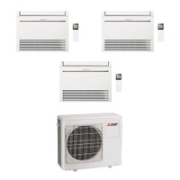 Immagine di Mitsubishi MFZ-KT Console R32 Climatizzatore a pavimento trial split inverter bianco | unità esterna 10.2 kW unità interne 9000+9000+12000 BTU MXZ-5F102VF+MFZ-KT[25|25|35]VG