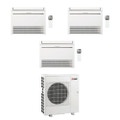 Immagine di Mitsubishi MFZ-KT Console R32 Climatizzatore a pavimento trial split inverter bianco | unità esterna 8.3 kW unità interne 9000+9000+12000 BTU MXZ-4F83VFHZ+MFZ-KT[25|25|35]VG