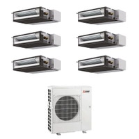 Immagine di Mitsubishi SEZ-M Canalizzabile compatta R32 Climatizzatore canalizzabile esa split inverter | unità esterna 12 kW unità interne 9000+9000+9000+9000+9000+12000 BTU MXZ-6F120VF+SEZ-M[25|25|25|25|25|35]DA2