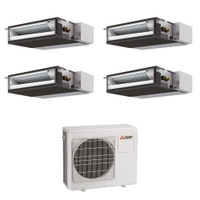 Immagine di Mitsubishi SEZ-M Canalizzabile compatta R32 Climatizzatore canalizzabile quadri split inverter | unità esterna 10.2 kW unità interne 9000+9000+9000+12000 BTU MXZ-5F102VF+SEZ-M[25|25|25|35]DA2