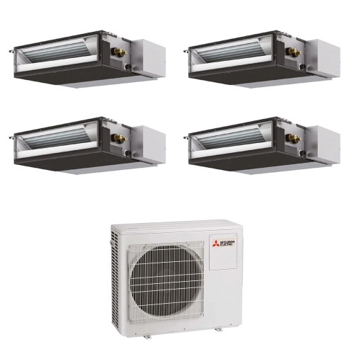 Immagine di Mitsubishi SEZ-M Canalizzabile compatta R32 Climatizzatore canalizzabile quadri split inverter | unità esterna 10.2 kW unità interne 9000+12000+12000+12000 BTU MXZ-5F102VF+SEZ-M[25|35|35|35]DA2