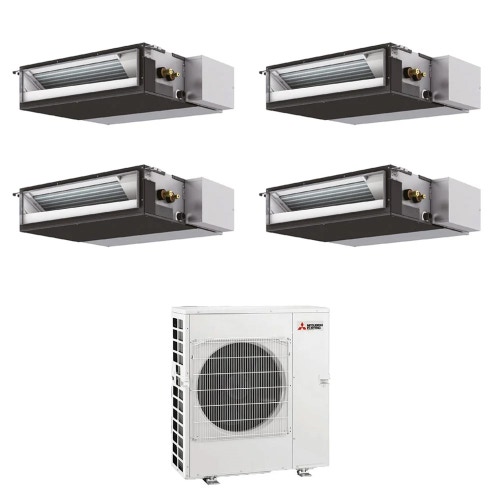 Immagine di Mitsubishi SEZ-M Canalizzabile compatta R32 Climatizzatore canalizzabile quadri split inverter | unità esterna 12 kW unità interne 9000+9000+9000+18000 BTU MXZ-6F120VF+SEZ-M[25|25|25|50]DA2