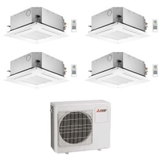 Immagine di Mitsubishi SLZ-M Cassetta a 4 vie R32 Climatizzatore a cassetta quadri split inverter | unità esterna 10.2 kW unità interne 9000+9000+9000+9000 BTU MXZ-5F102VF+SLZ-M[25|25|25|25]FA2